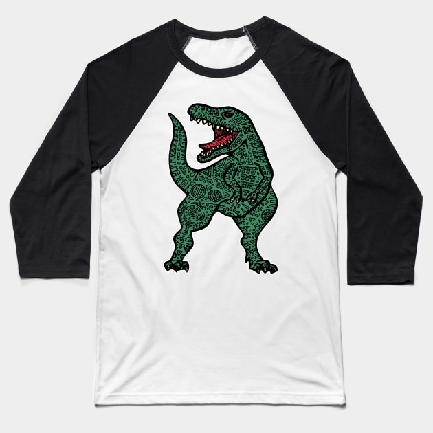 Tattooed T-Rex Baseball T-Shirt by RockettGraph1cs